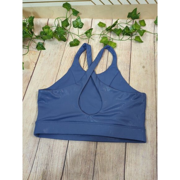BARRY'S Women's Stone Blue Cross Back Sports Bra Athletic Workout Siz Medium $62 - Picture 4 of 6